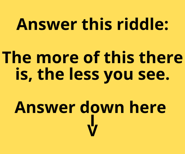 The more there is the less you see answer