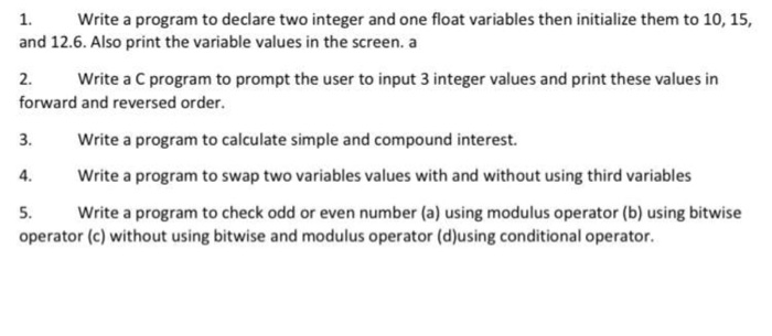 Declaration variables