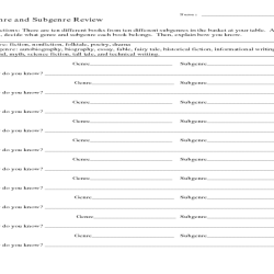 Genre and subgenre worksheet 2 answer key