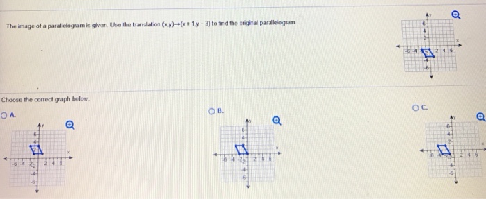 Match the following items. given rstu is a parallelogram