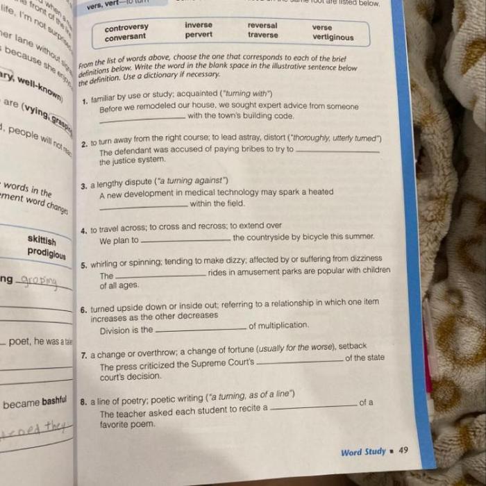 Vocabulary workshop level c unit 3 choosing the right word