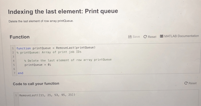 Delete the last element of row array printqueue.